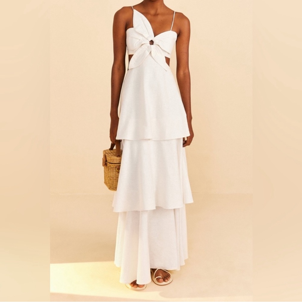 NWT Farm rio off white flower maxi dress size L